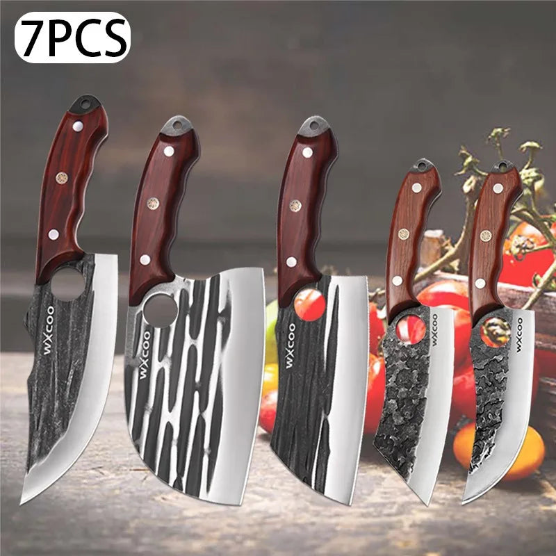 Stainless Steel Kitchen Knives Set 14 Piece Multipurpose