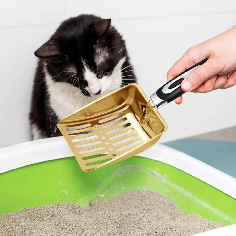 Stainless Steel Cat Litter Scoop Durable Mesh Scooper