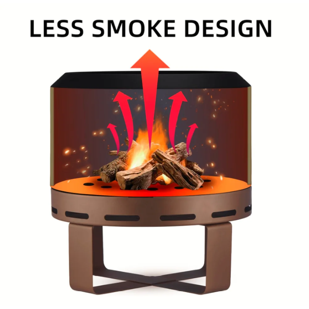 Smokeless Outdoor Fire Pit With Stand For Patio And Backyard
