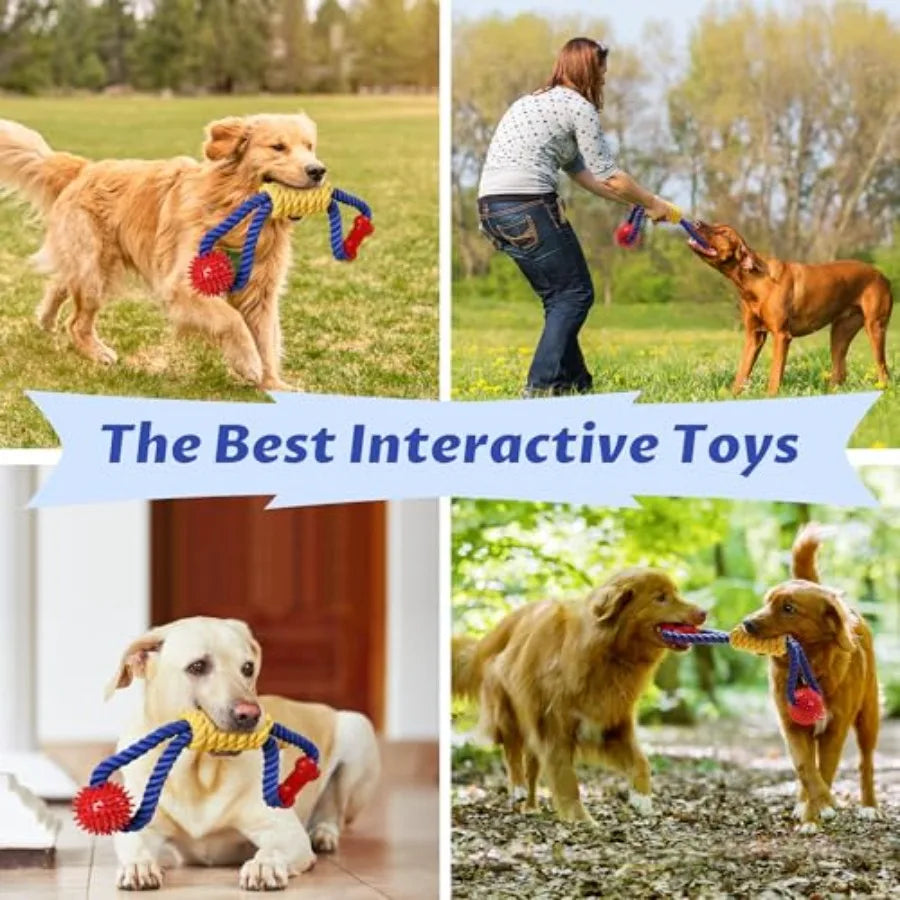 Interactive Dog Rope Toy for Tug Of War and Chewing Fun