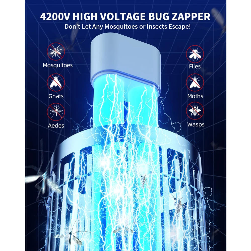 Minimoon Bug Zapper Outdoor 4200V Dual LED IPX4 Insect Trap