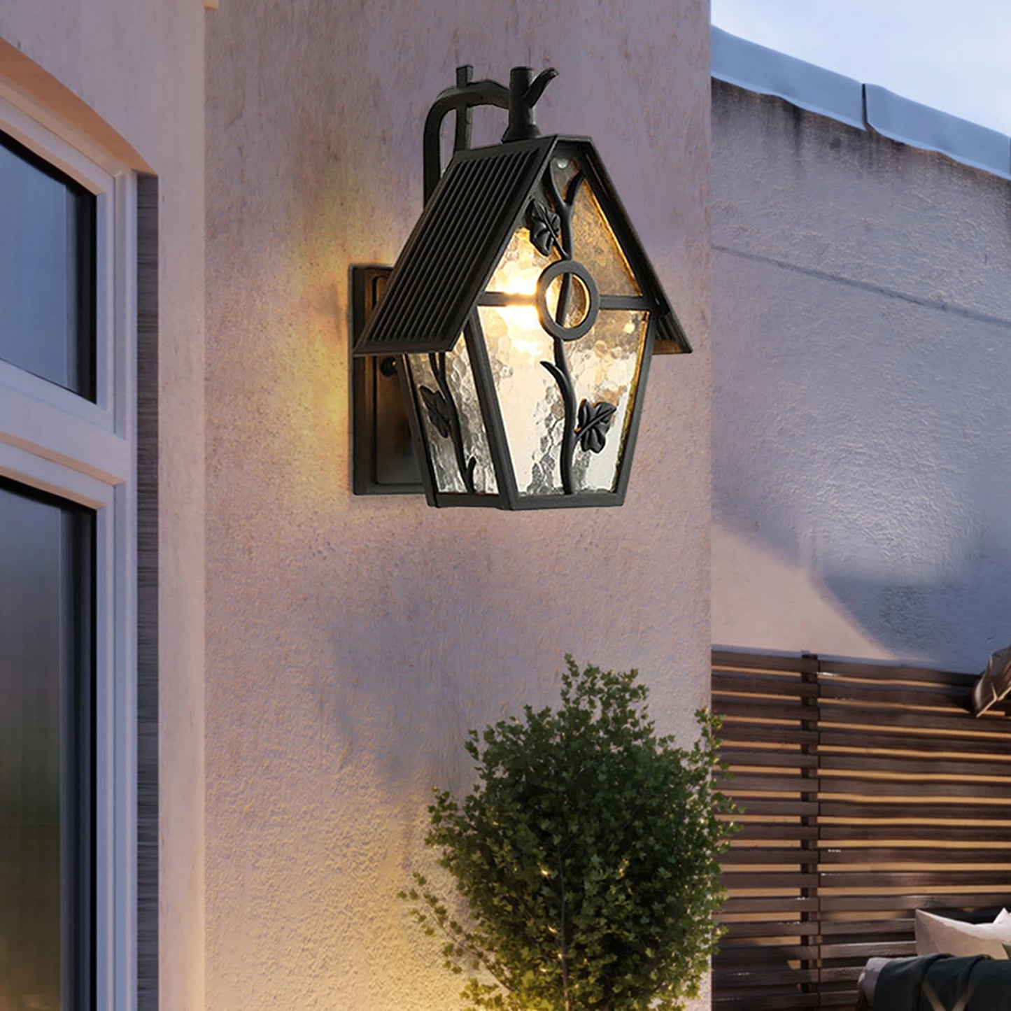 European Style Outdoor Wall Lamp IP55 Waterproof E26 Flower Decoration