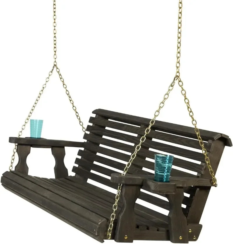 Casual Heavy Duty Porch Swing 700 Lb Capacity Cup Holders