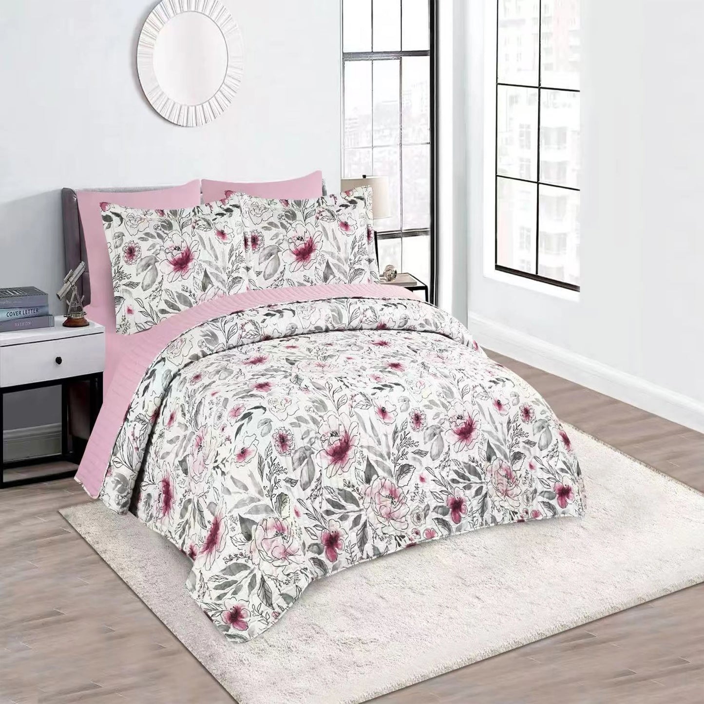 Premium Printed Polyester Bedspread Quilt Set For All Seasons