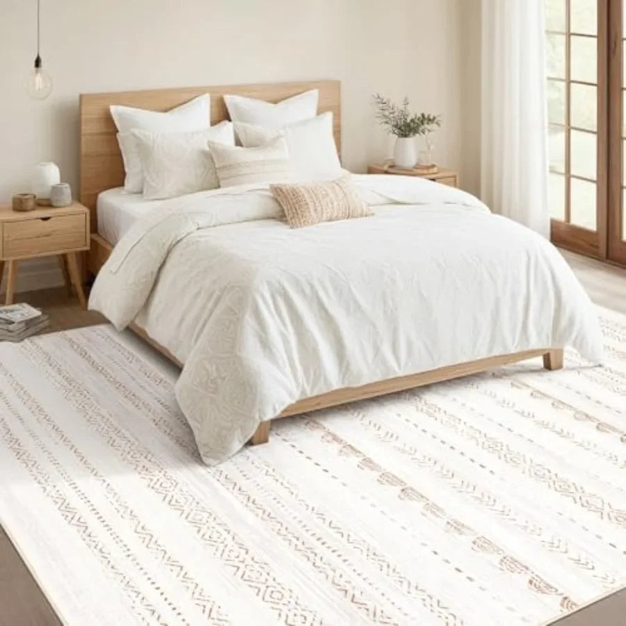 Boho Kilim Style Area Rug Polyester Machine Washable
