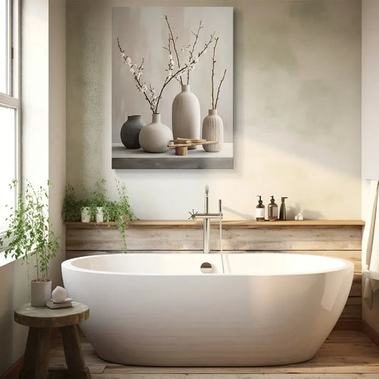 XMSJ Botanical Ikebana Canvas Wall Art for Living Room