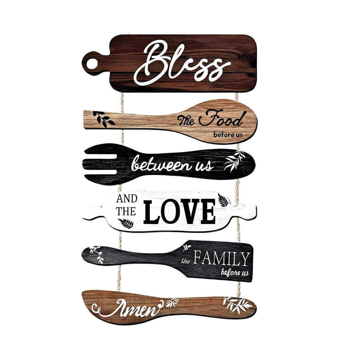 Bless The Food Before Us Wooden Farmhouse Kitchen Sign