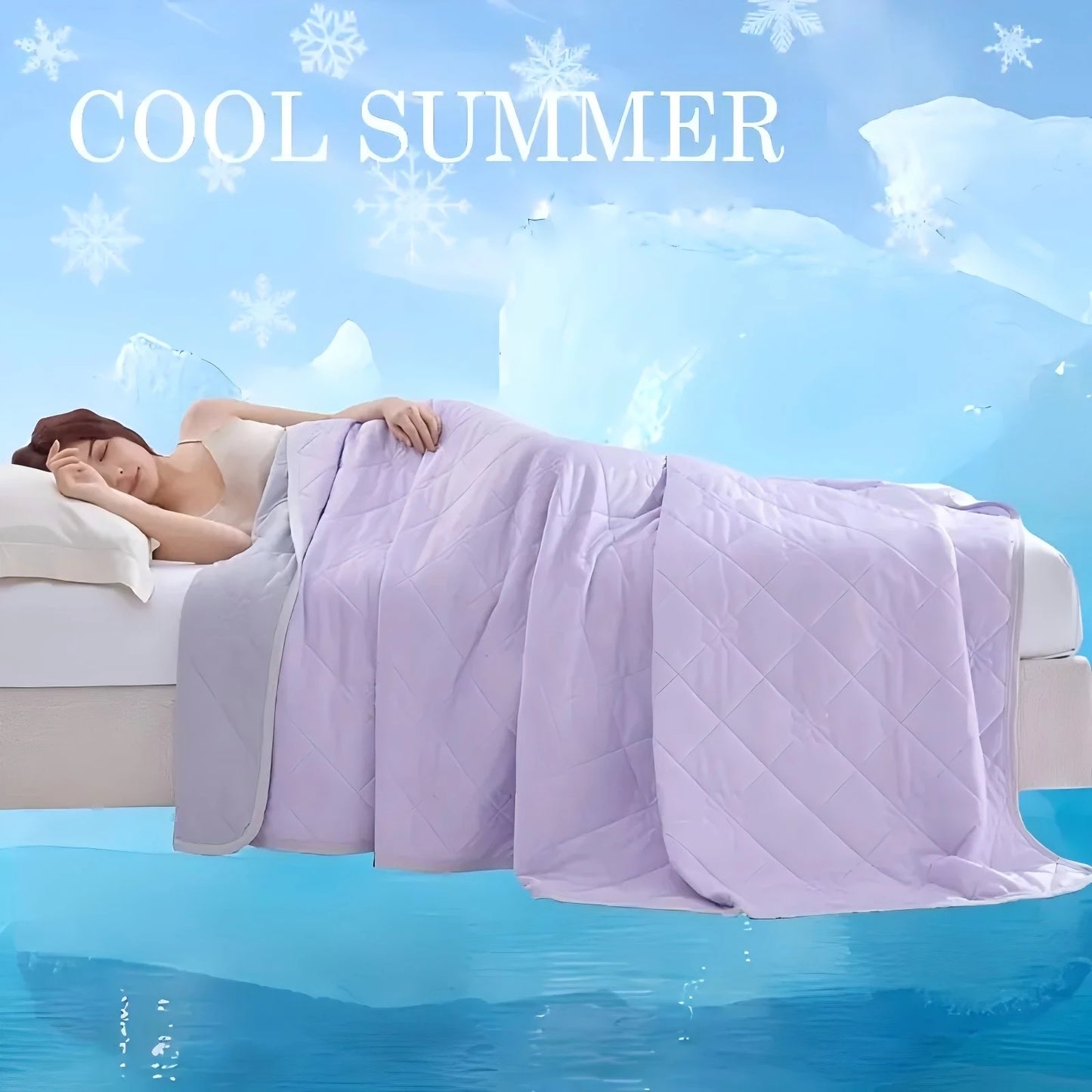 ROSEKINDCN Cooling Blanket for Hot Sleepers, Dual-Sided Geometric Pattern