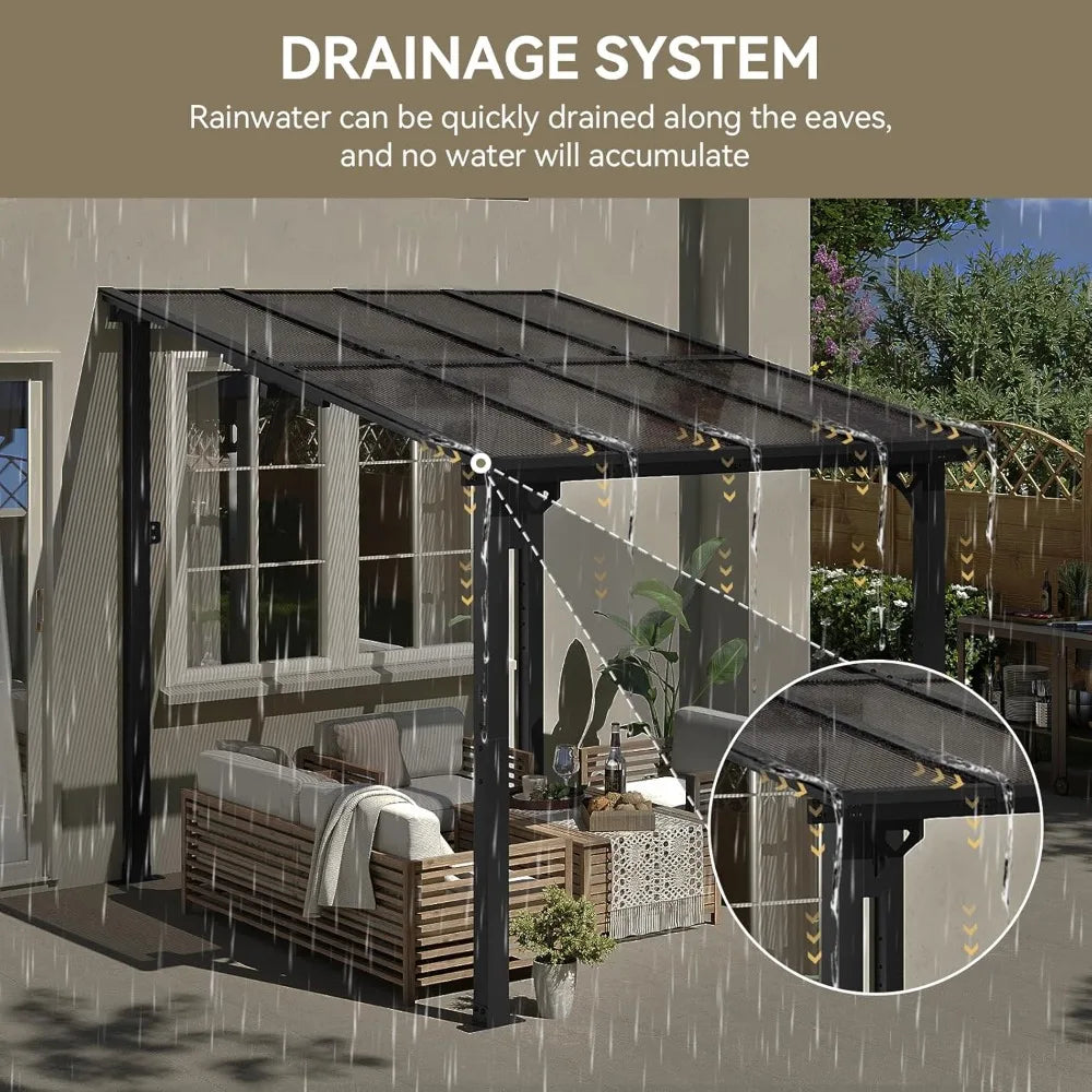 Wall Mounted Gazebo Pergola for Outdoor Patio Awnings Heavy Duty