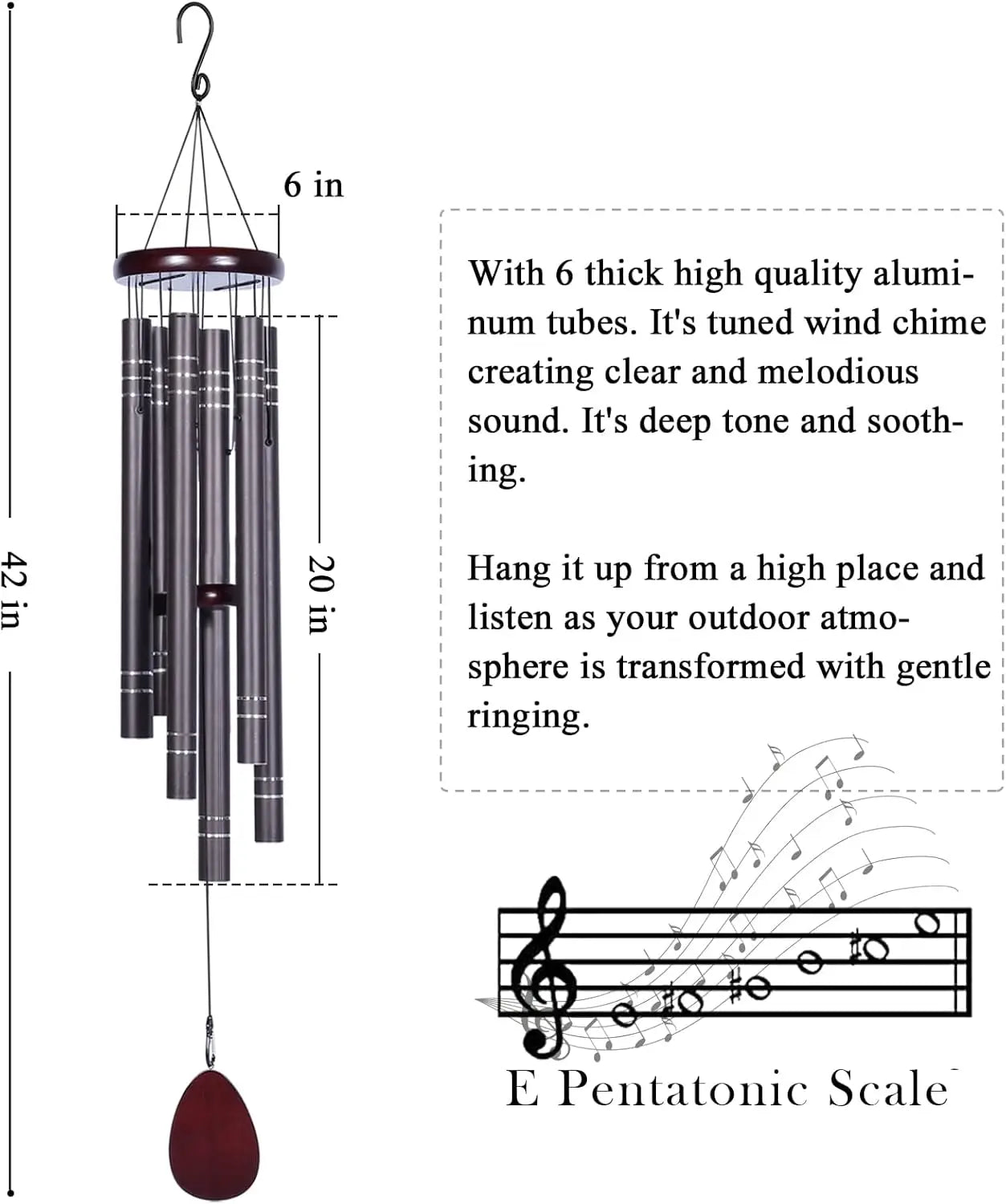 Deep Tone Memorial Wind Chime For Loved Ones Outdoors