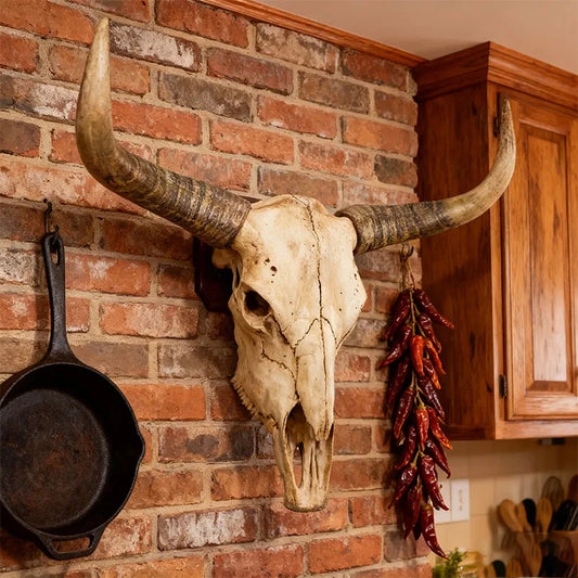 Longhorn Bull Skull Wall Decor Western Rustic Interior Art