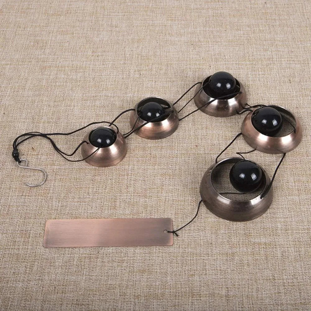 Copper Wind Chime With Deep Temple Bell Tones For Outdoor Decor