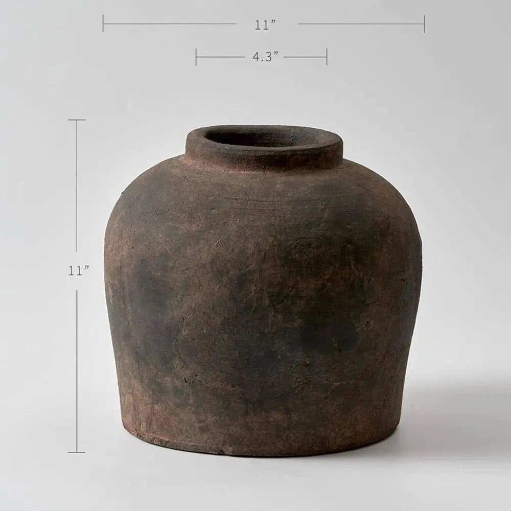Zen Inspired Ceramic Vase for Rustic Decor and Floral Arrangements