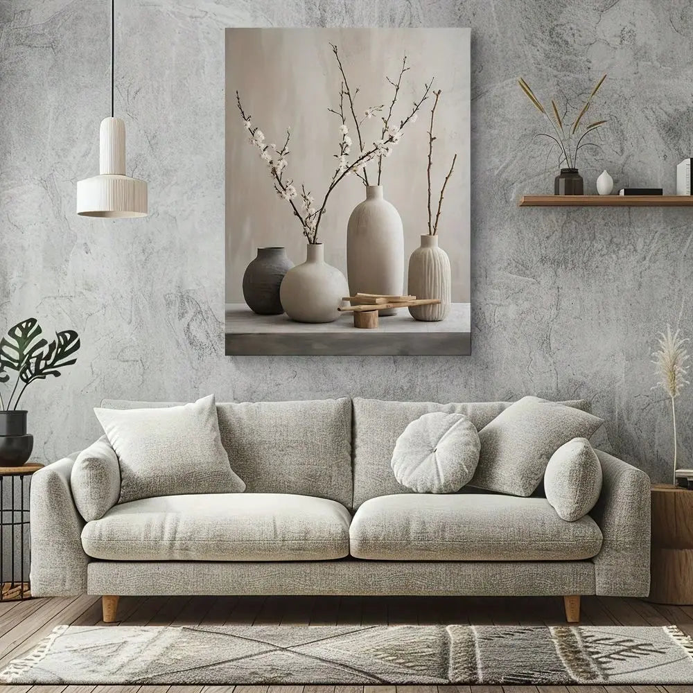 XMSJ Botanical Ikebana Canvas Wall Art for Living Room