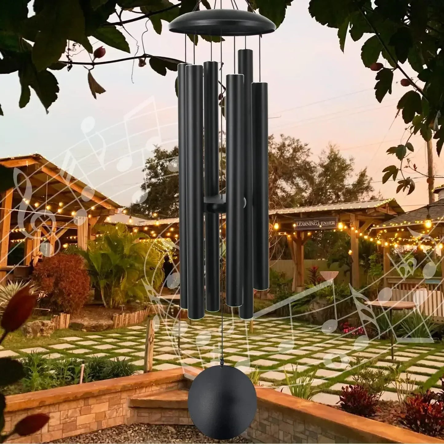 Memorial 45 Inch Deep Tone Wind Chimes With 6 Heavy Tubes For Outdoor Garden