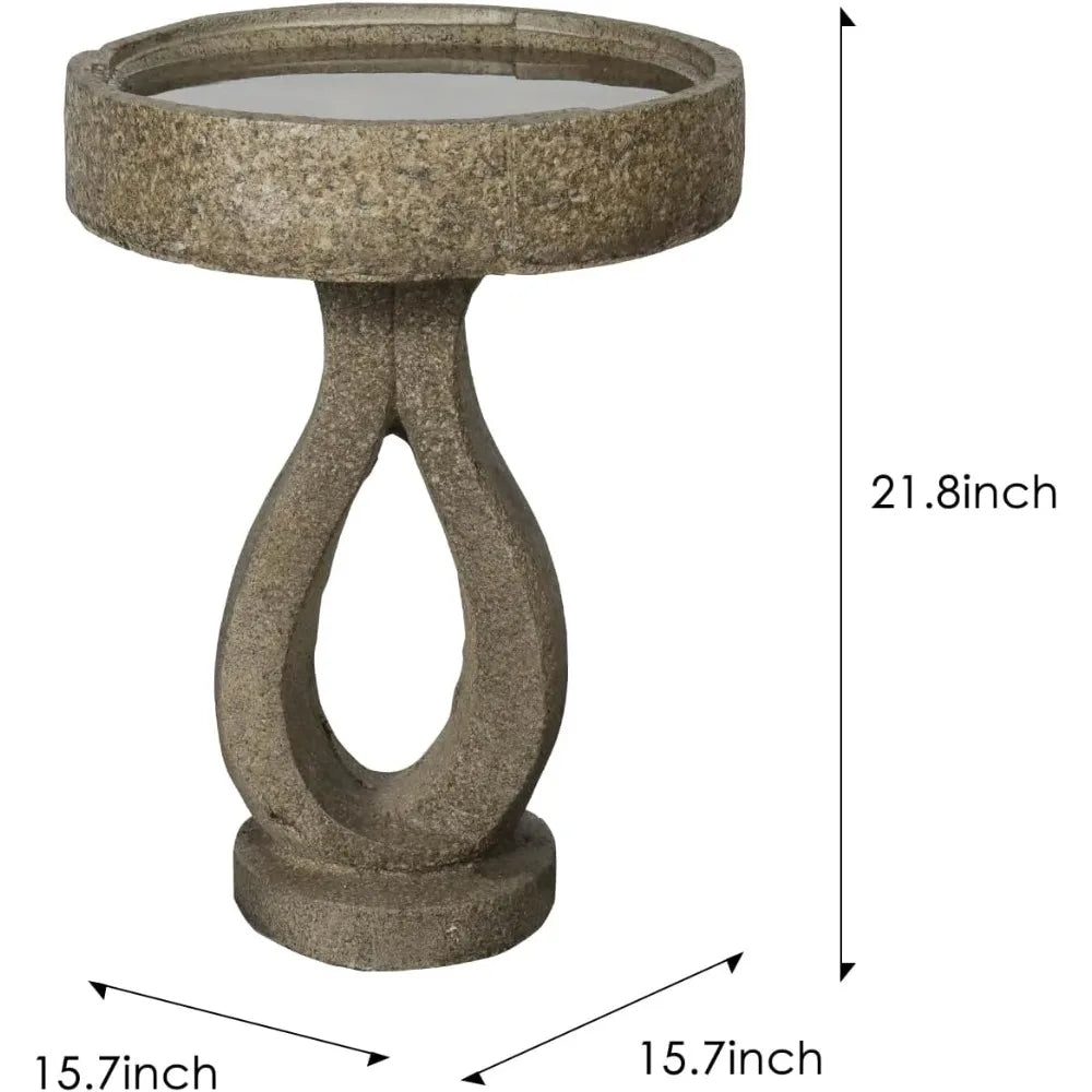 Concrete Modern Bird Bath With Geometric Pedestal For Garden