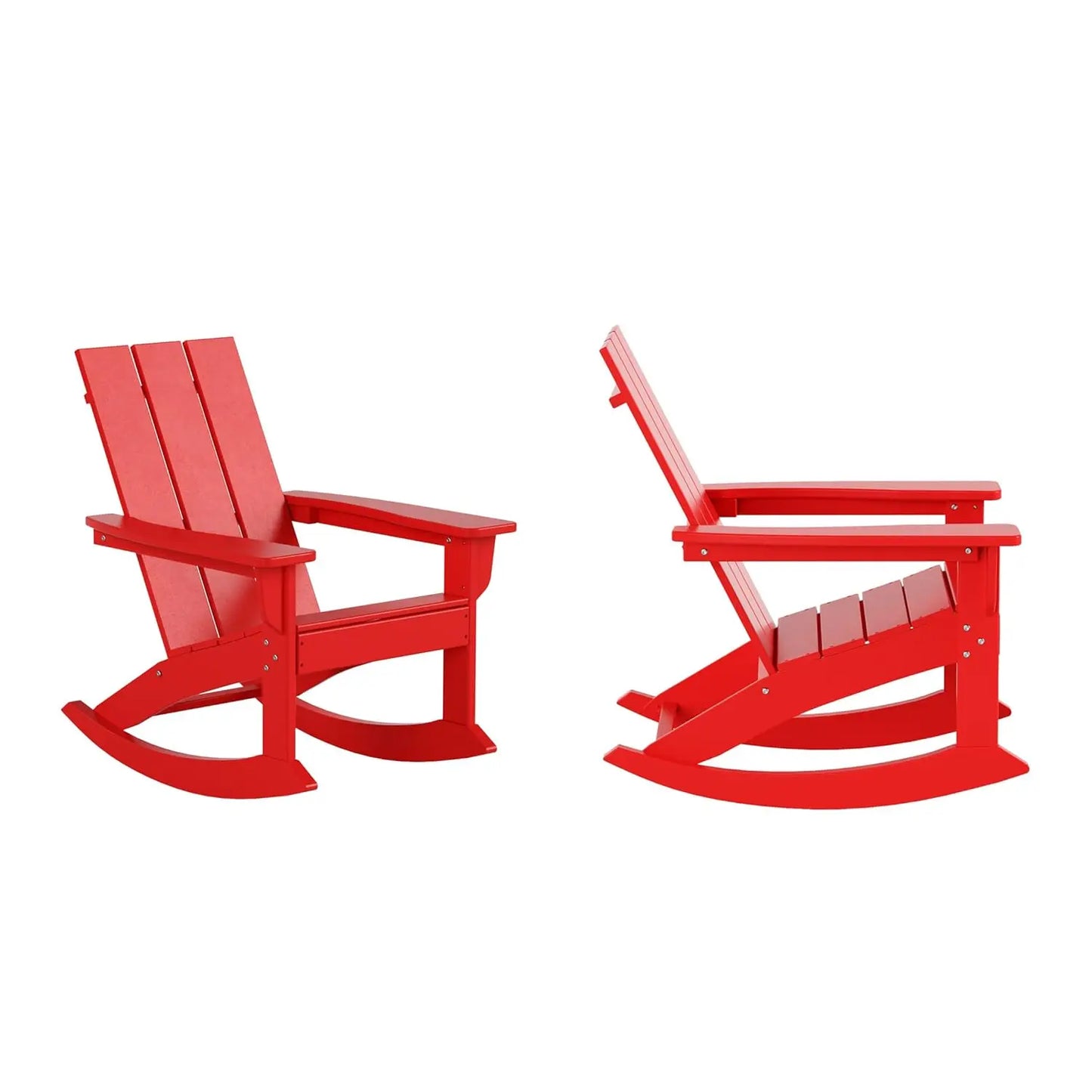 HDPE Modern Rocking Adirondack Chair Set UV Resistant Outdoor Patio