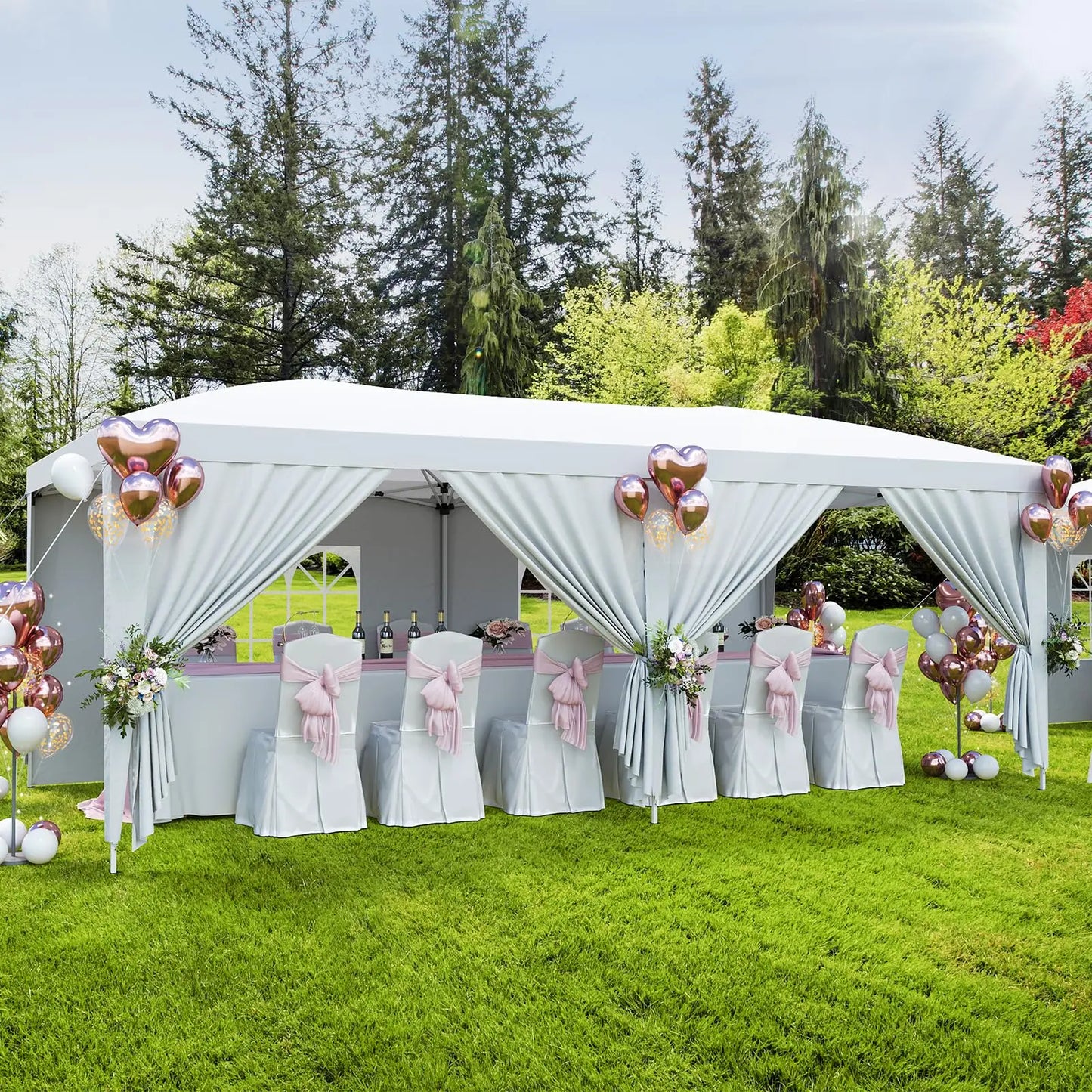 Heavy Duty Pop Up Canopy Tent With Six Removable Sidewalls