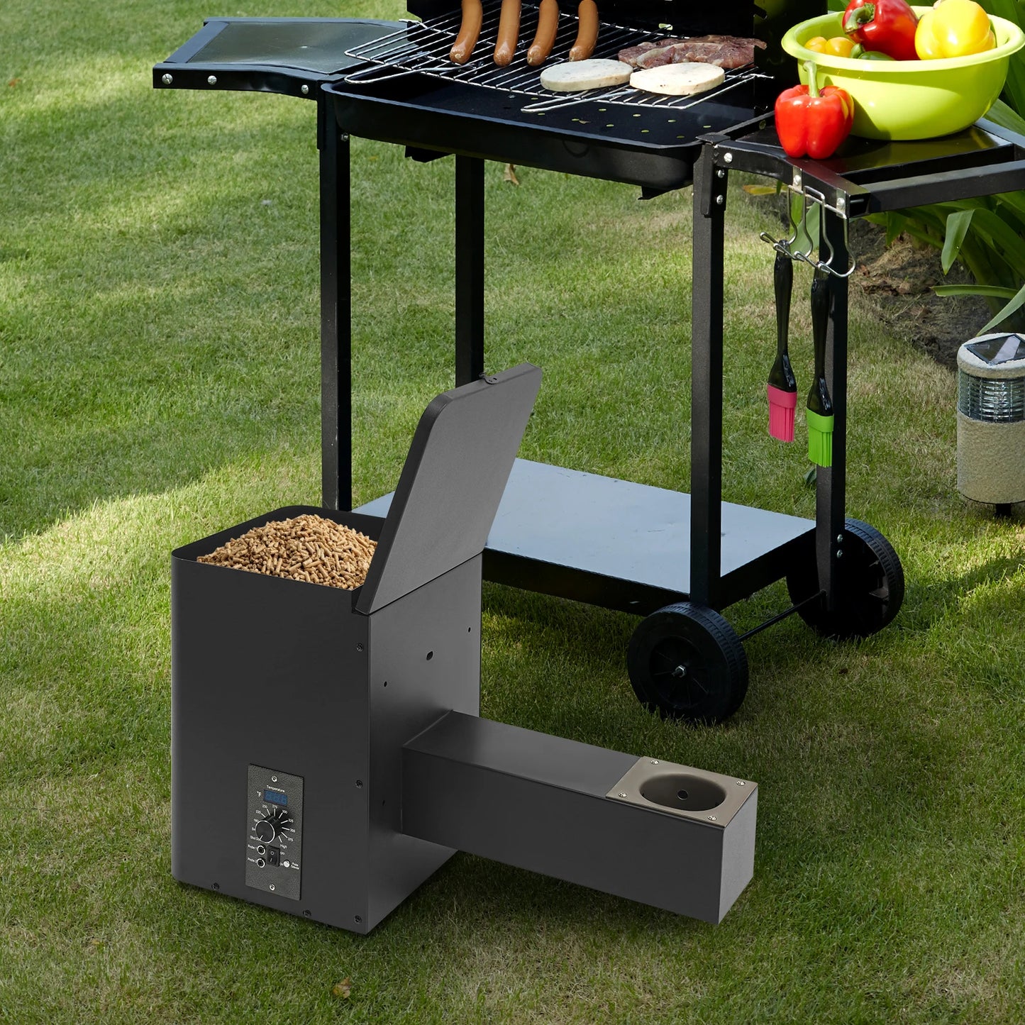 Electric Pellet Smoker Hopper Assembly Kit With Smart Temperature Control
