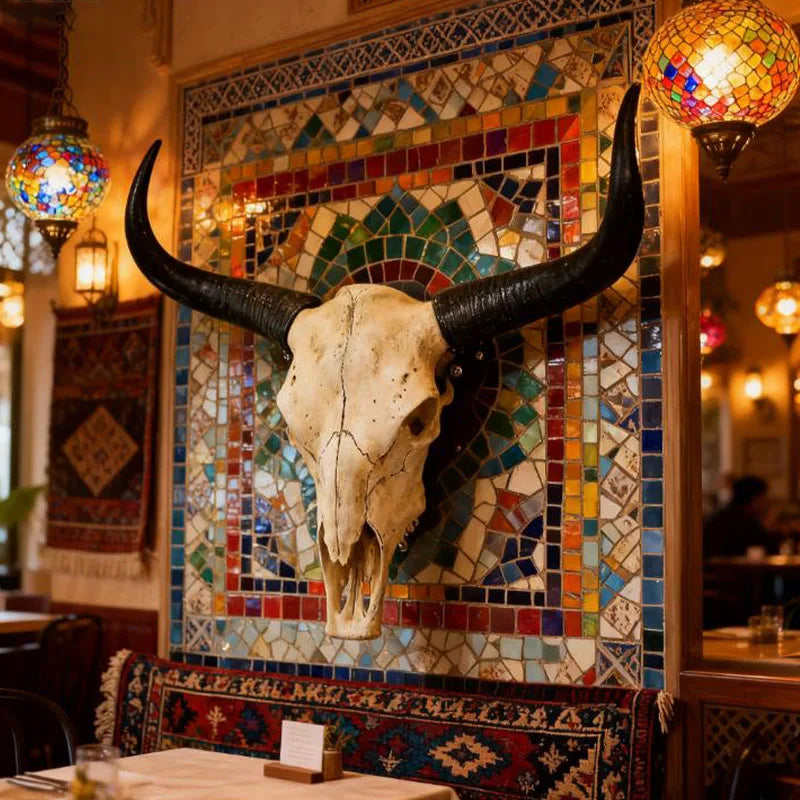 Longhorn Bull Skull Wall Decor Western Rustic Interior Art