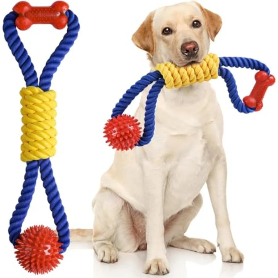 Interactive Dog Rope Toy for Tug Of War and Chewing Fun