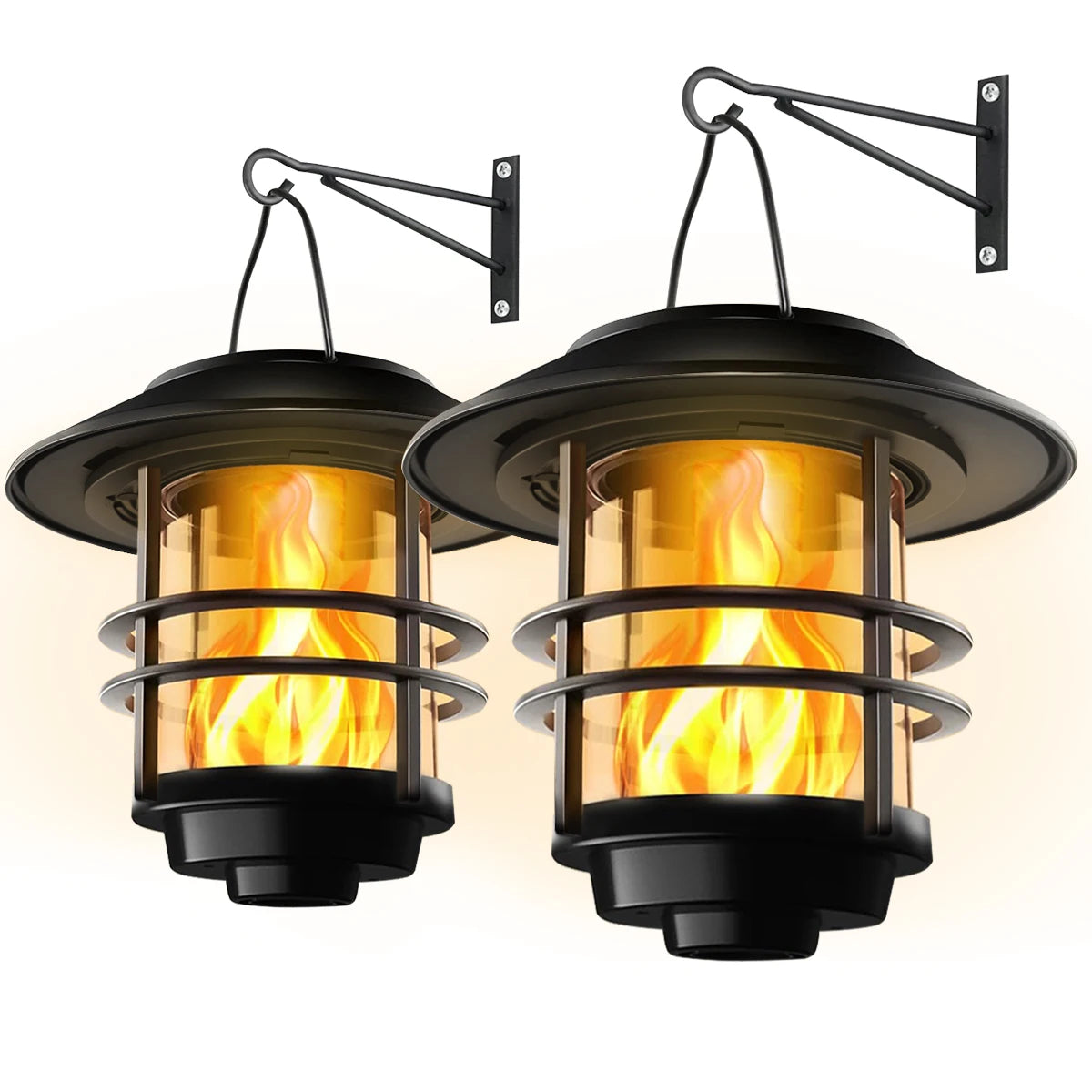Amaryllis Solar Hanging Lantern Outdoor Led Light With Flickering Flames