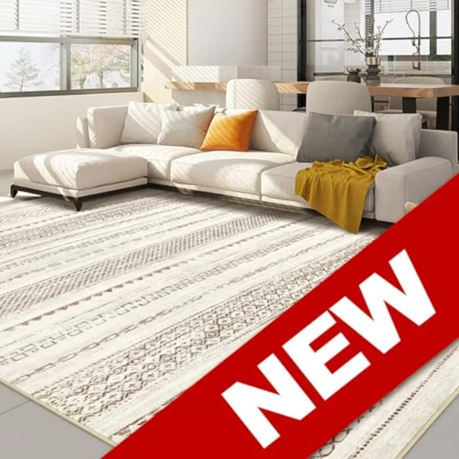 Boho Kilim Style Area Rug Polyester Machine Washable