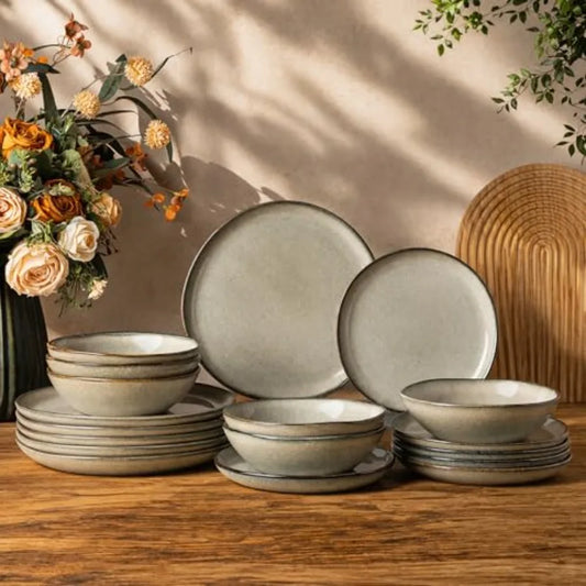 Yao Hui Huang Rustic Ceramic Dinnerware Set With Reactive Glaze