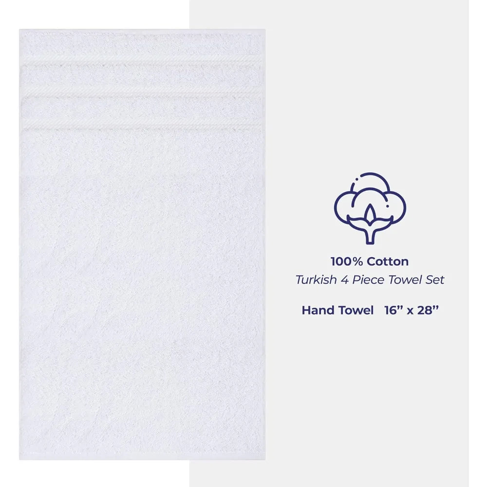 Turkish Cotton Bath Towels Four-Piece Set For Kitchen And Bath