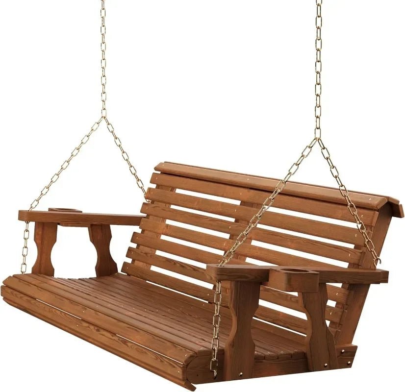 Casual Heavy Duty Porch Swing 700 Lb Capacity Cup Holders
