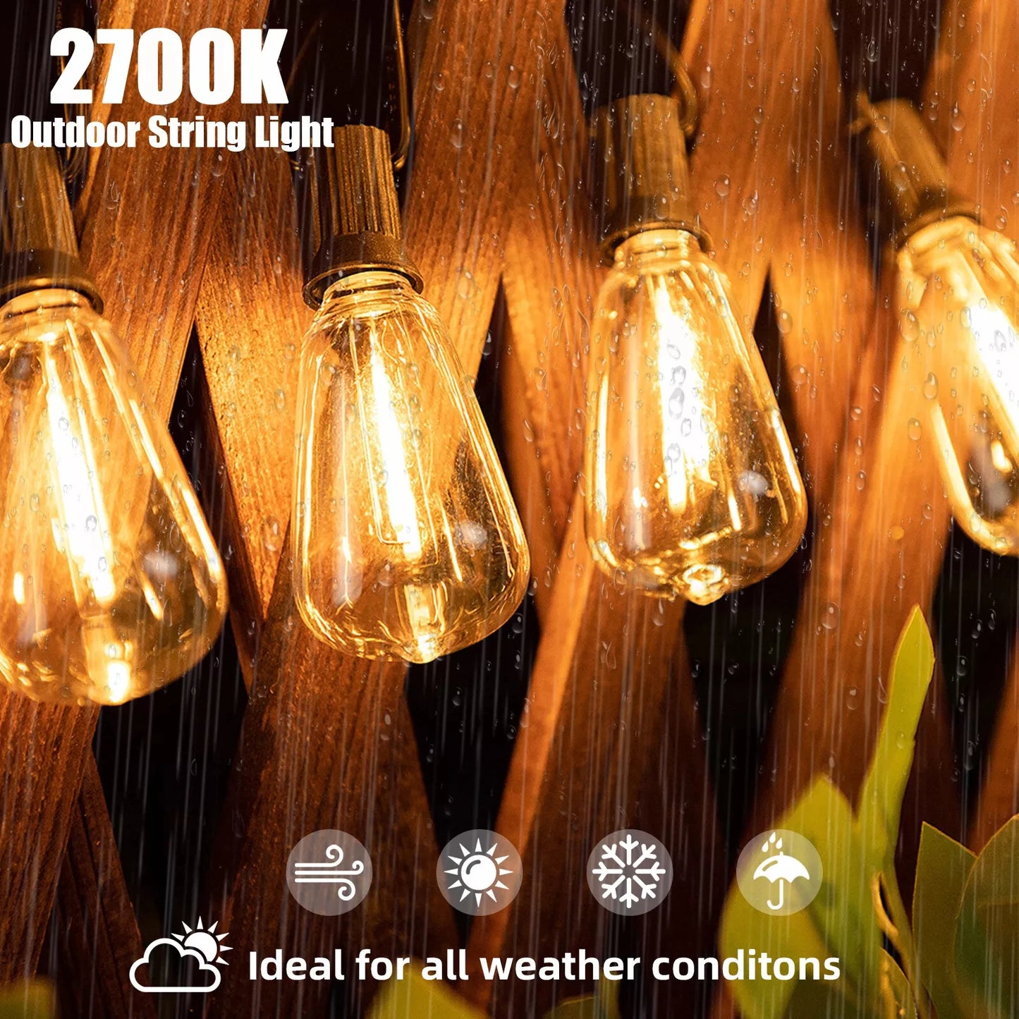 MIMIRGB ST38 Outdoor Garland String Lights Shatterproof Dimmable LED