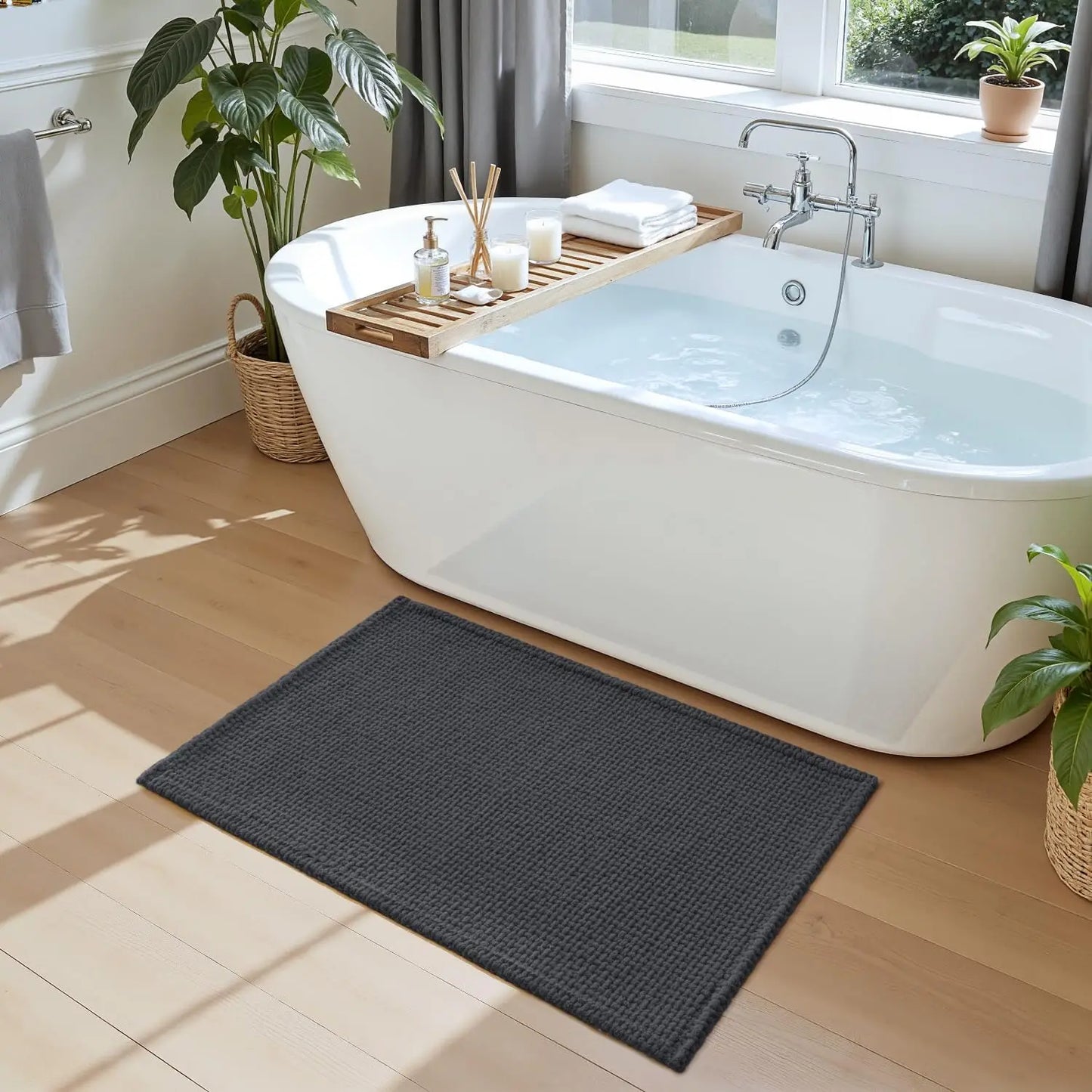 Non Slip Chenille Bath Mat For Tub And Shower
