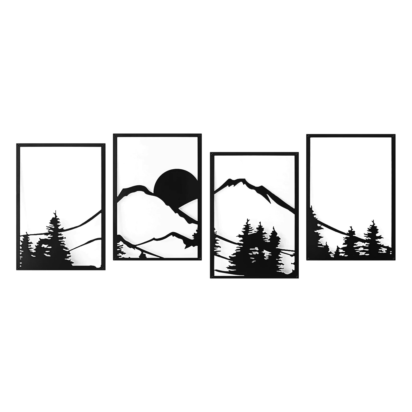 Minimalist Mountain Line Metal Wall Art Modern Home