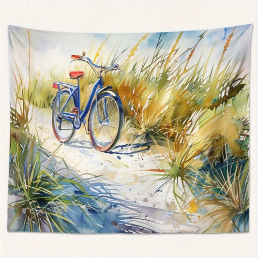 Beach Bicycle Tapestry Wall Art Coastal Summer Wall Hanging