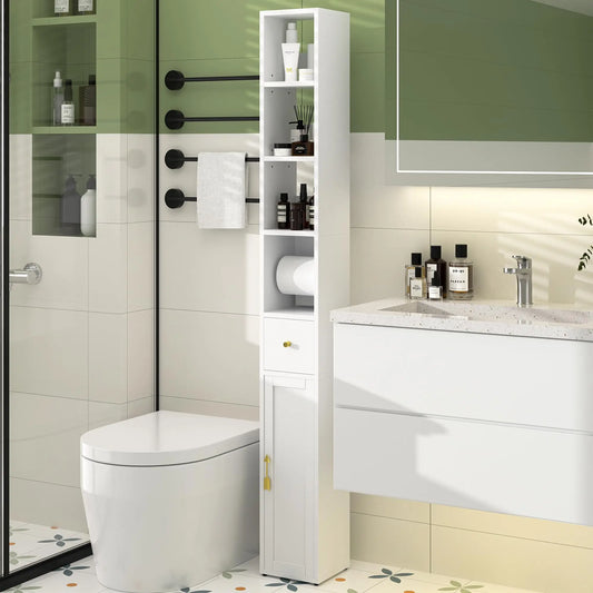 XIUWO Bathroom Storage Cabinet With Adjustable Shelves