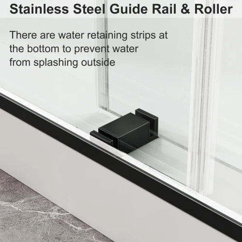 Frameless Double Sliding Tempered Glass Shower Door