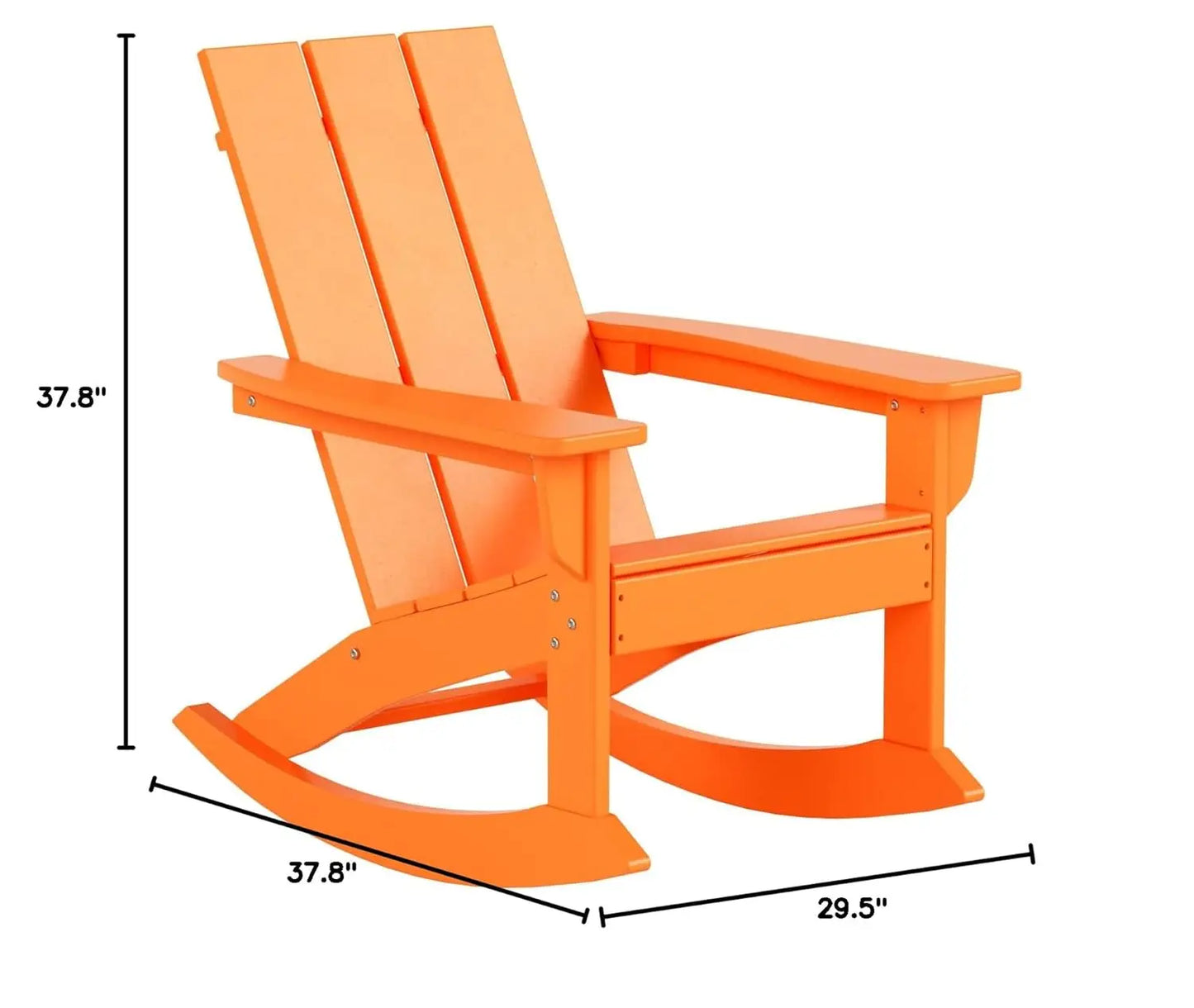 HDPE Modern Rocking Adirondack Chair Set UV Resistant Outdoor Patio