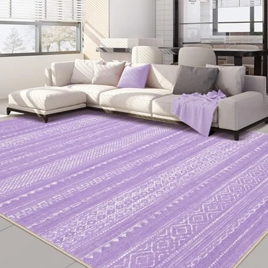 Boho Kilim Style Area Rug Polyester Machine Washable