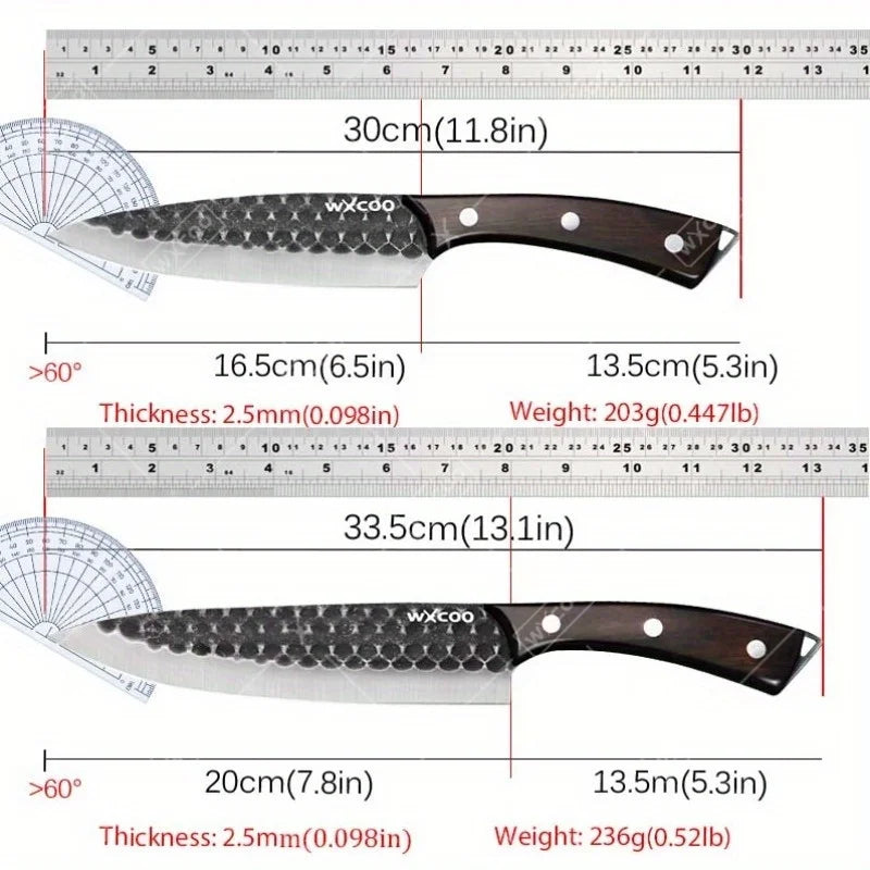 WXCOO 8 Piece Kitchen Chef Knife Set Stainless Steel Forged