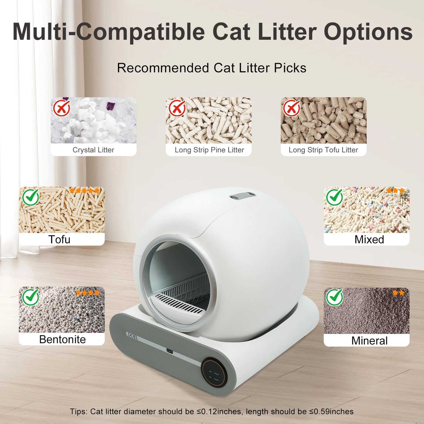 DOEL Self Cleaning Smart Cat Litter Box WiFi App