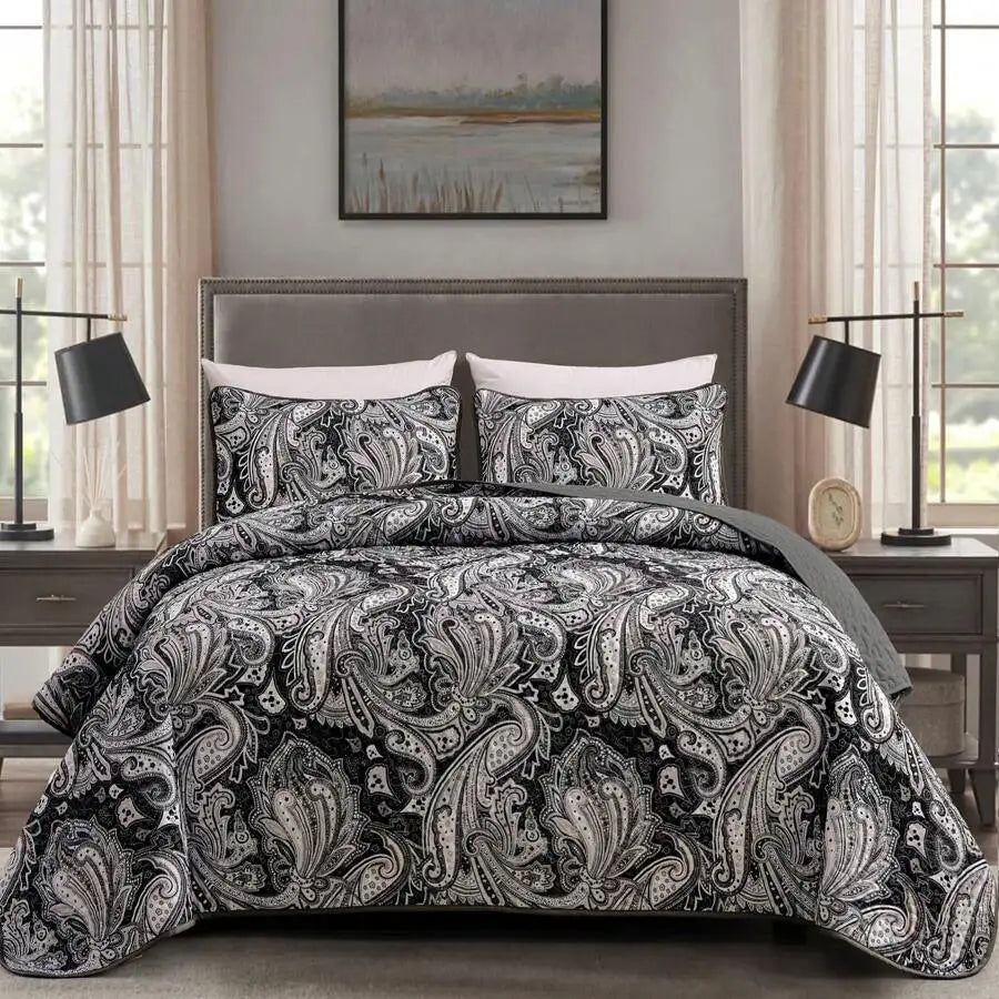 Premium Polyester Cotton Three Piece Quilt Set Cover