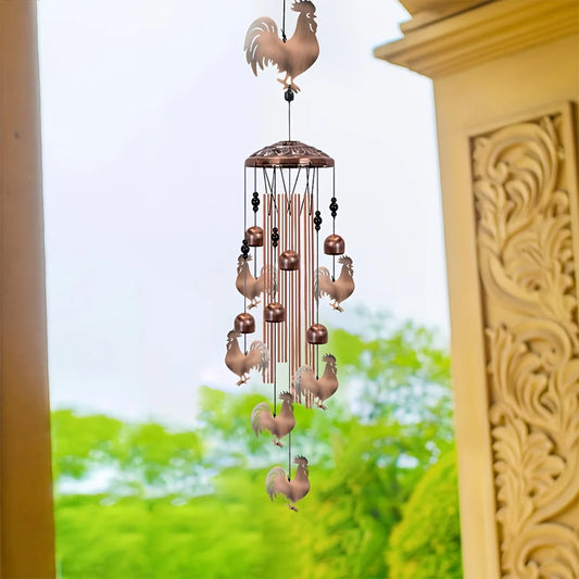 Aluminum Rooster Wind Chime For Outdoor And Indoor Garden