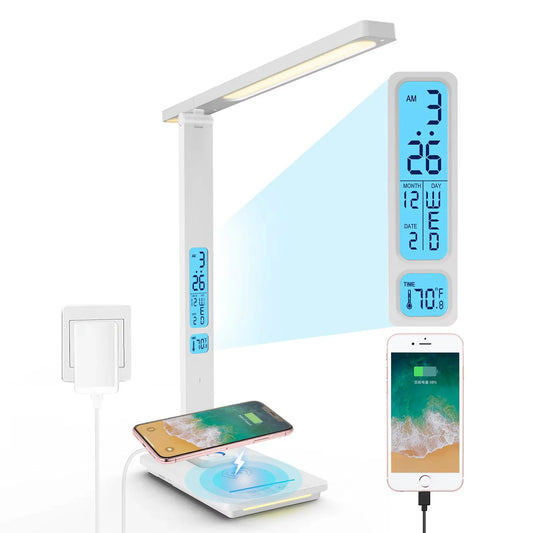 LAOPAO 10W Wireless Charging LED Desk Lamp With USB Port And Auto Timer