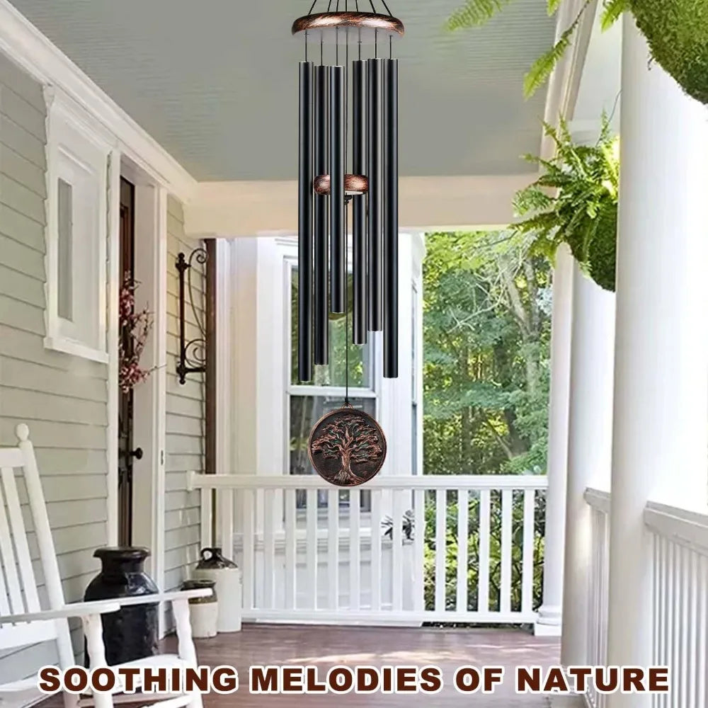 Deep Tone Wind Chimes With Tree Of Life Design Outdoor Decor Memorial Gift