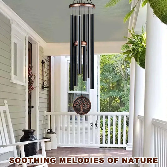Deep Tone Wind Chimes With Tree Of Life Design Outdoor Decor Memorial Gift