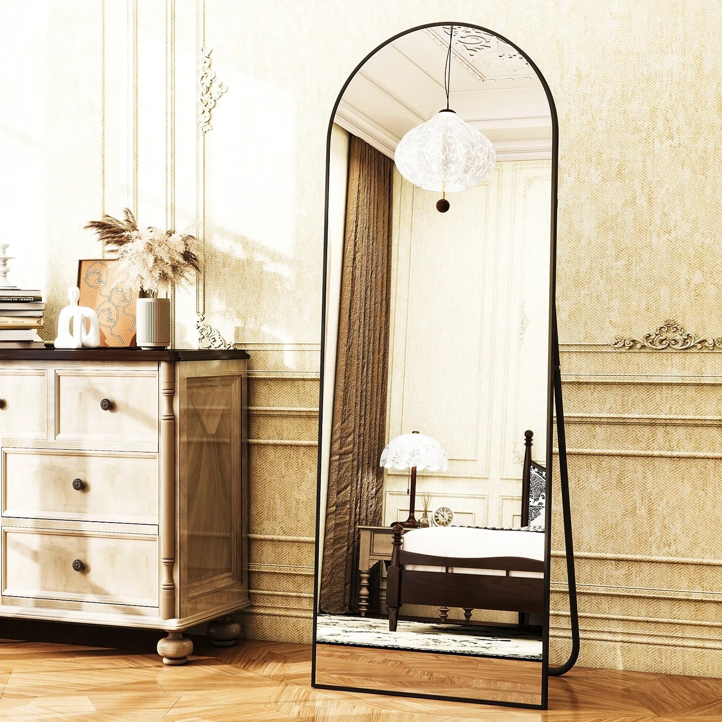 Elegant Arched Floor Mirror For Home Decor And Styling