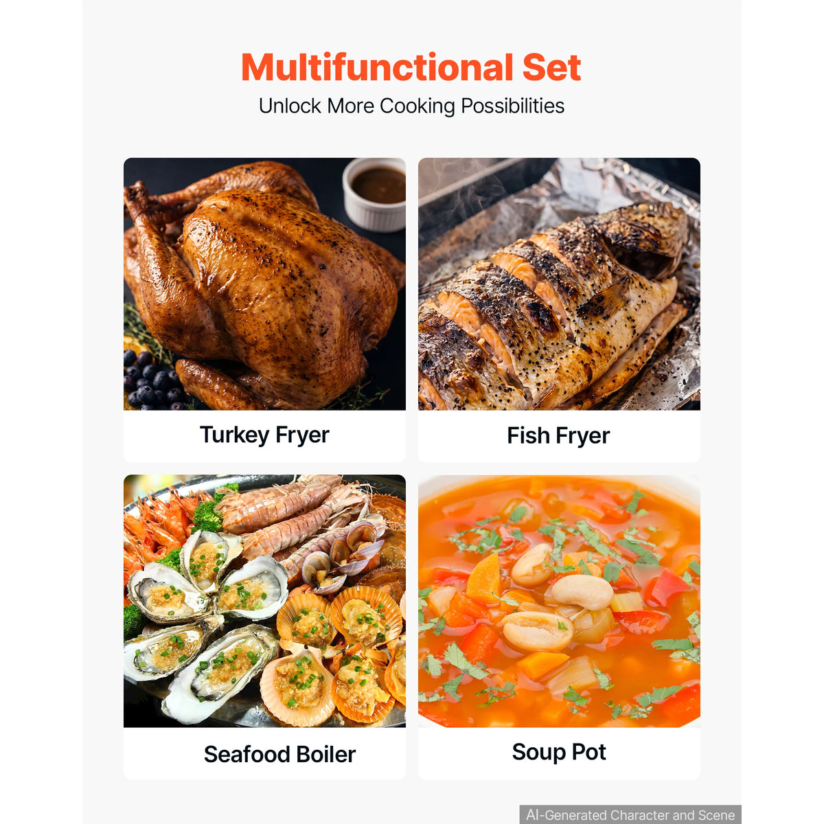 SucceBuy Propane Turkey and Seafood Fryer with Basket and Stand
