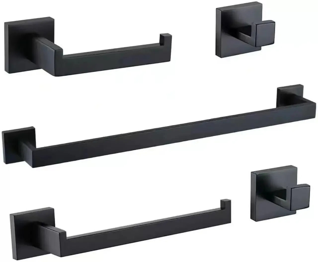 5Pcs Stainless Steel Toilet Paper Holder Set With Towel Bar