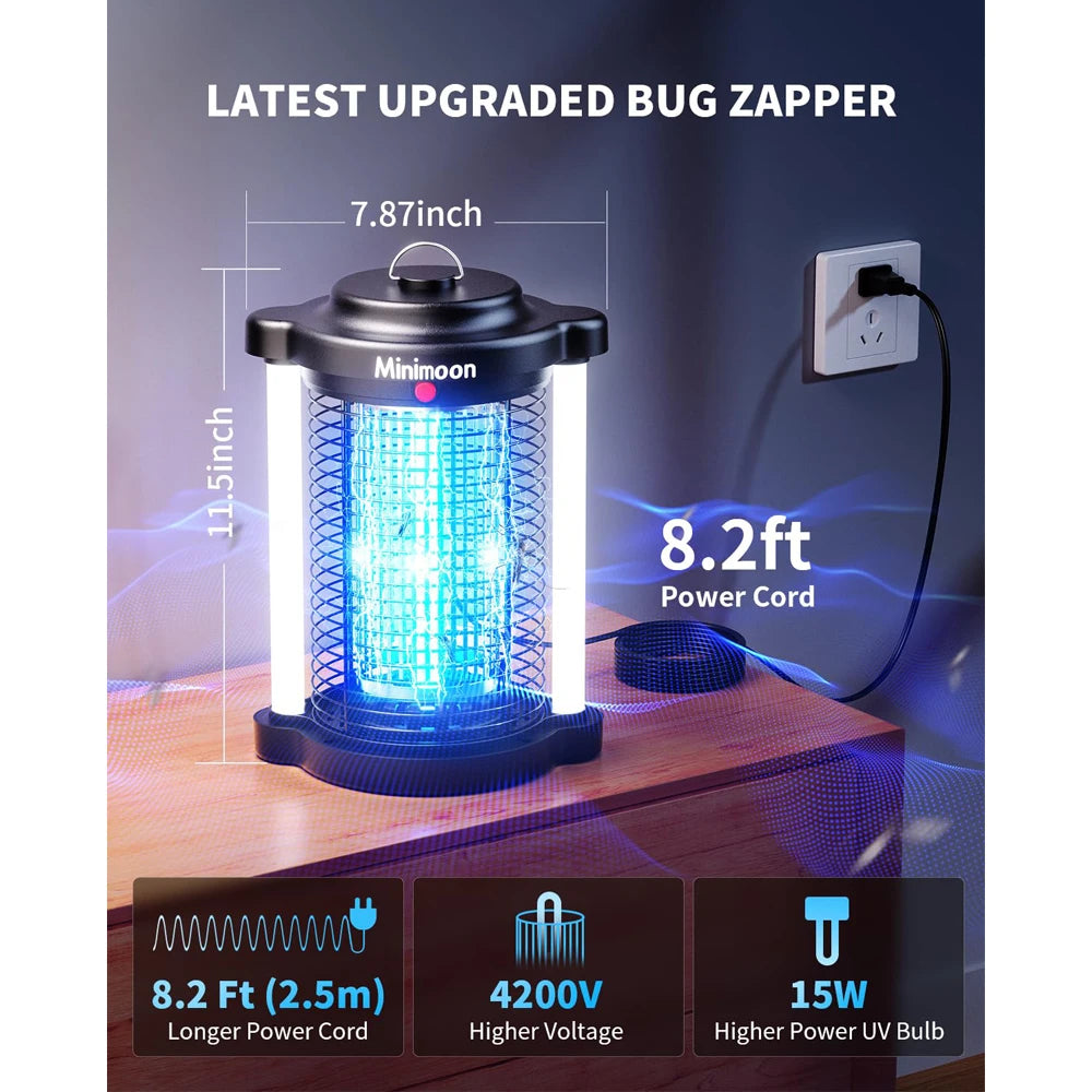 Minimoon Bug Zapper Outdoor 4200V Dual LED IPX4 Insect Trap