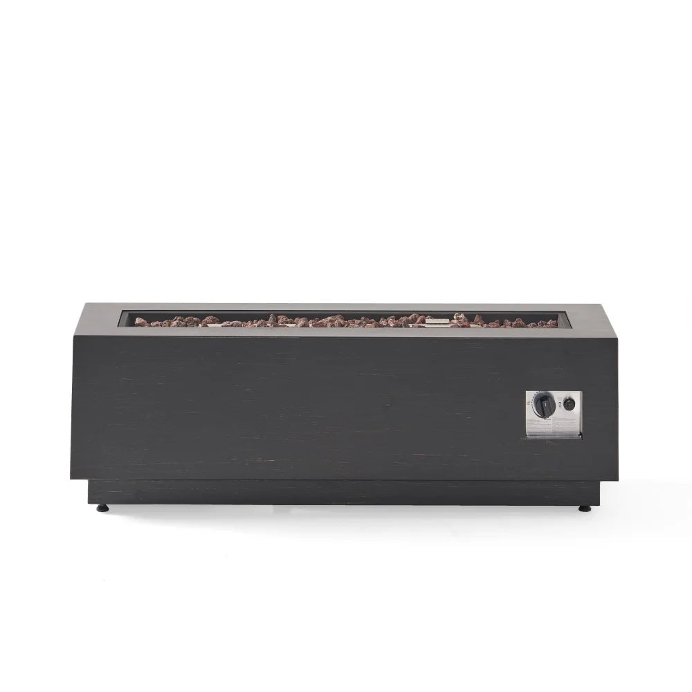 Outdoor Fire Pit 50,000 BTU Rectangular Propane Iron